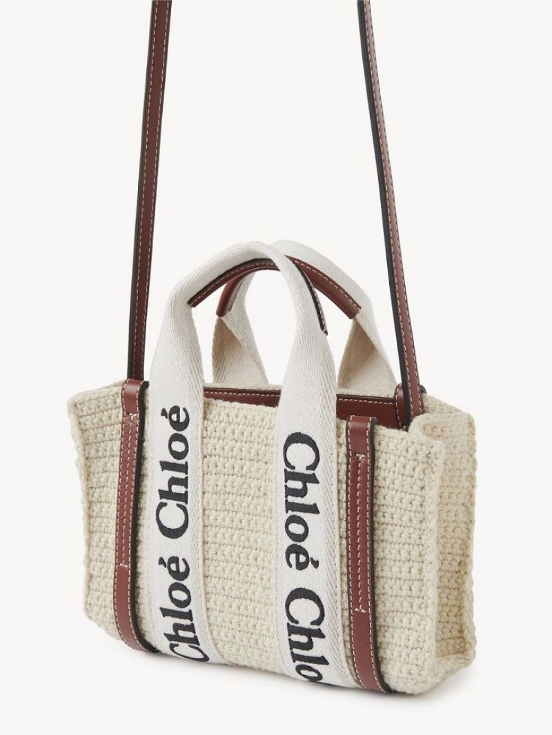 Chloe Mini Woody Crossbody Väska Bruna Beige | CHE-SR13585