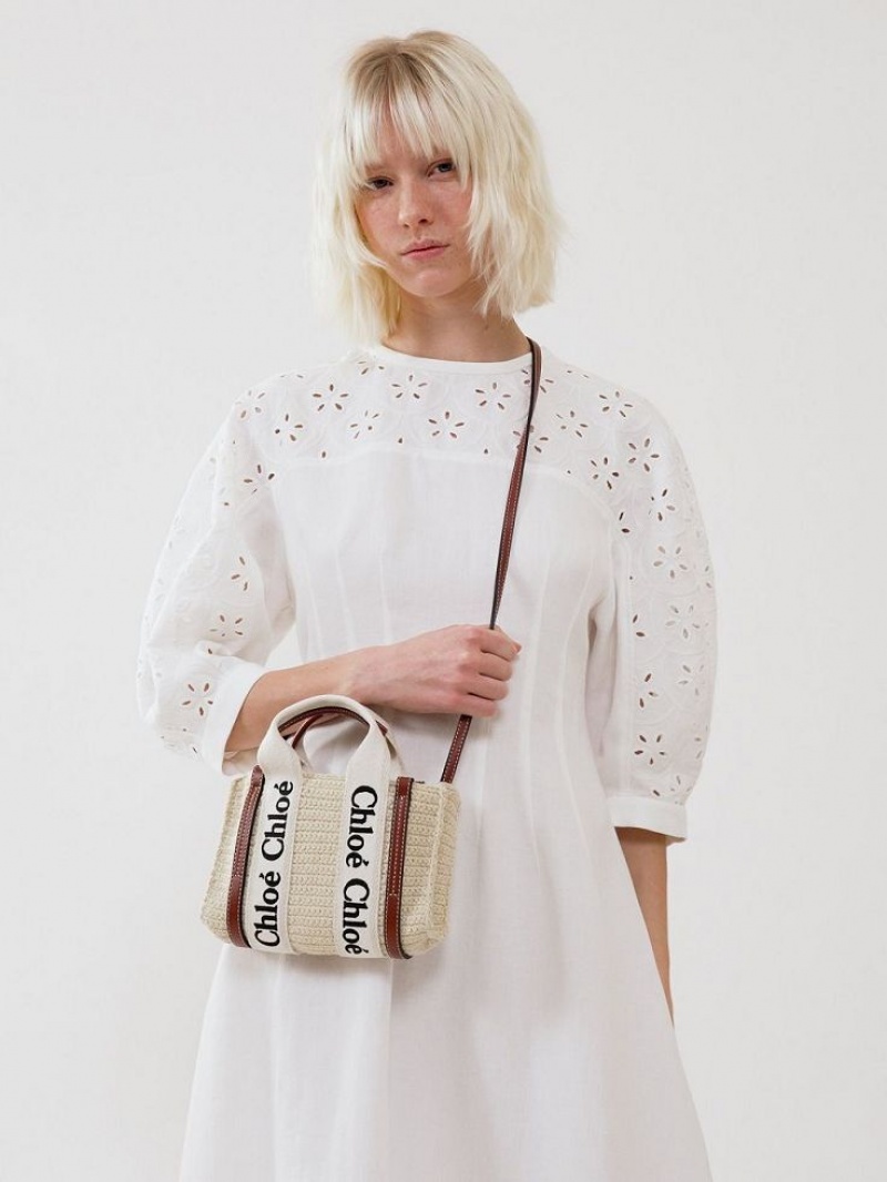 Chloe Mini Woody Crossbody Väska Bruna Beige | CHE-SR13585