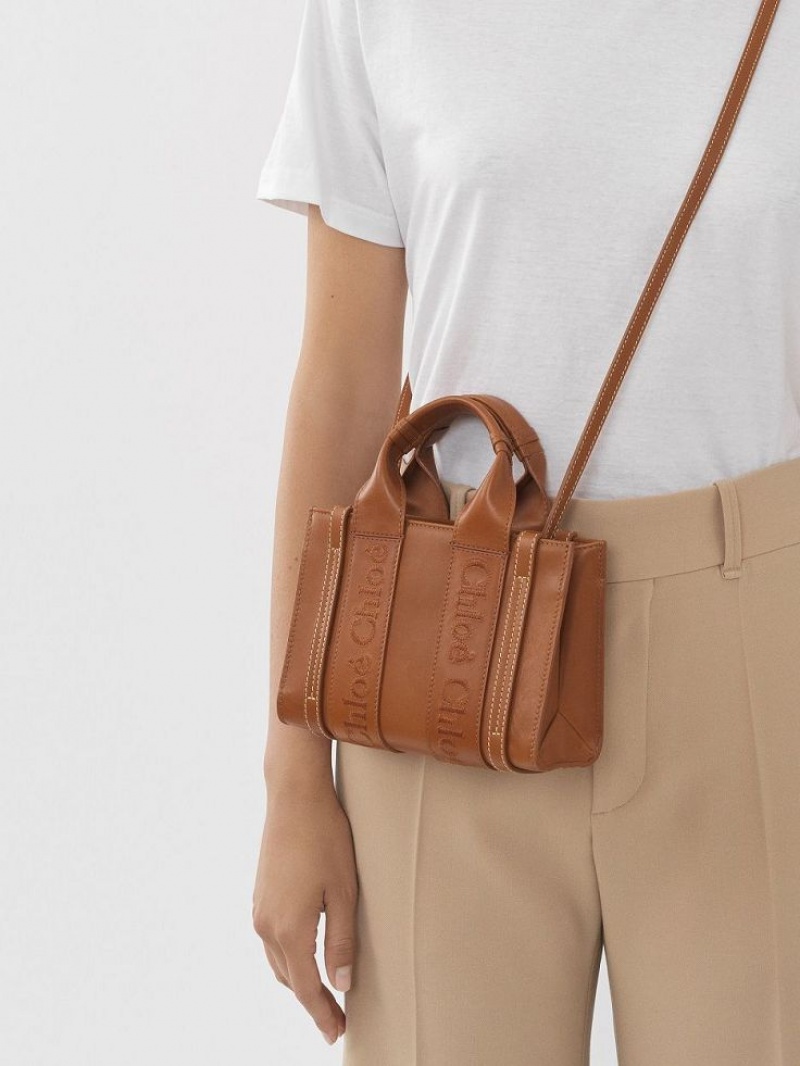 Chloe Mini Woody Crossbody Väska Bruna | CHE-SR13559