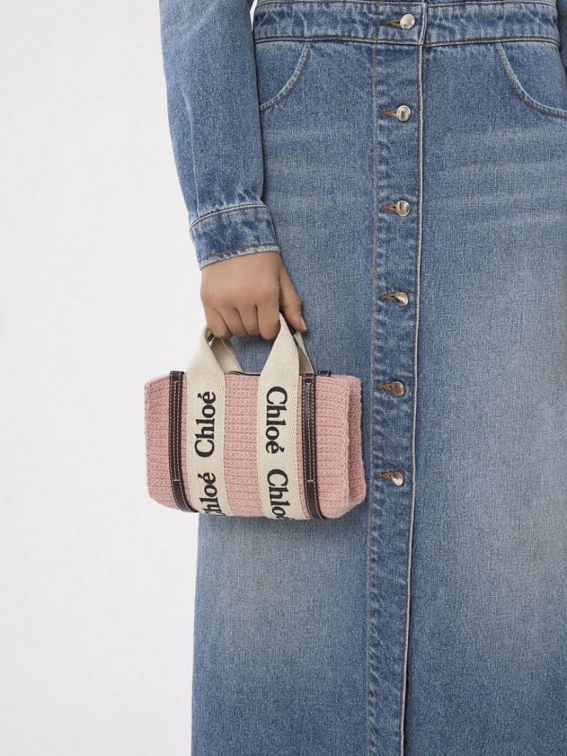 Chloe Mini Woody Crossbody Väska Rosa | CHE-SR13464