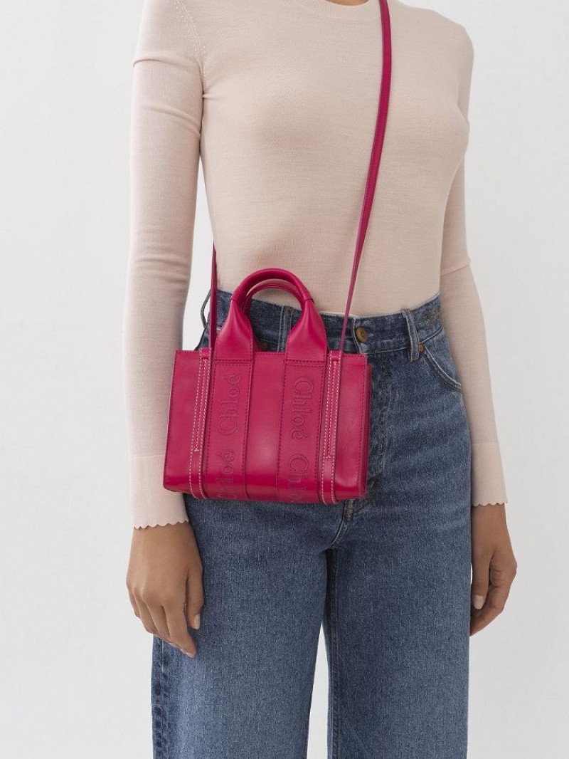 Chloe Mini Woody Crossbody Väska Rosa | CHE-SR13549