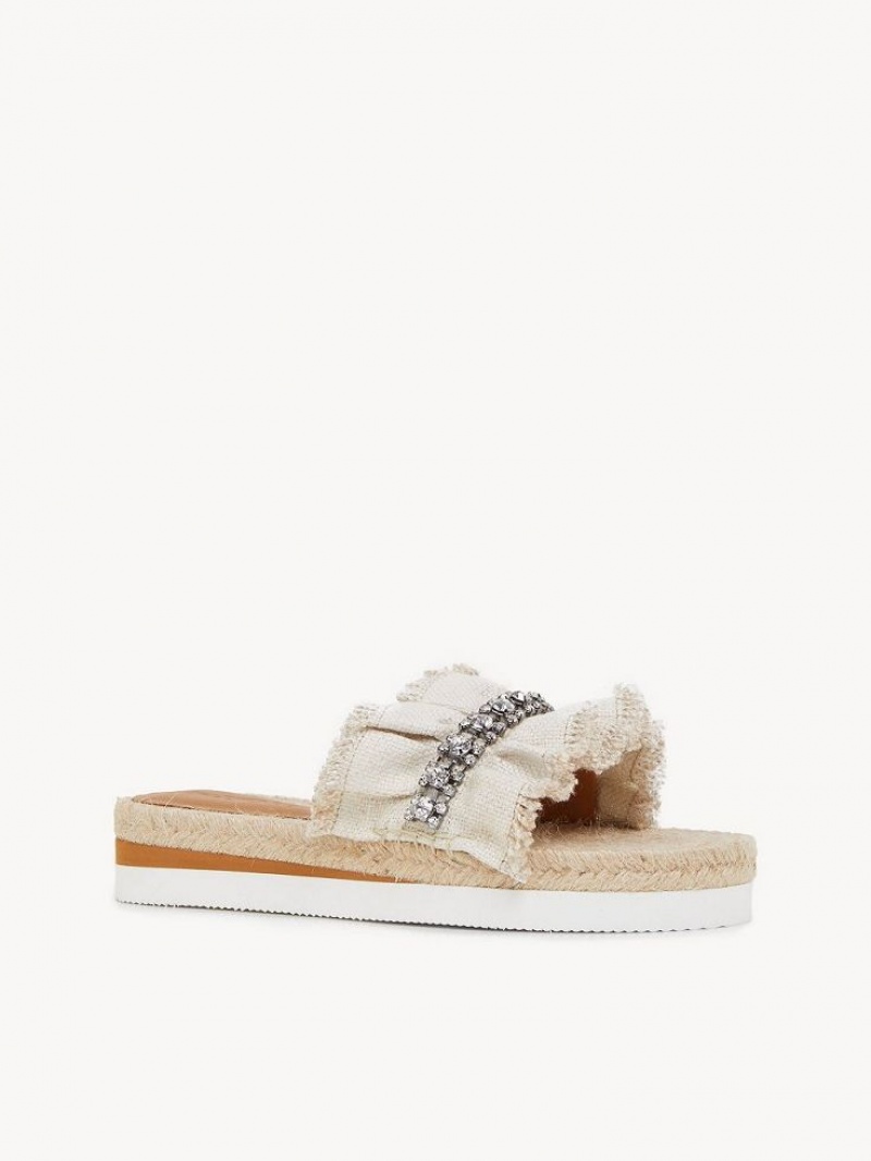 Chloe Mollie Espadrille Platta Skor Silver | CHE-SR14801