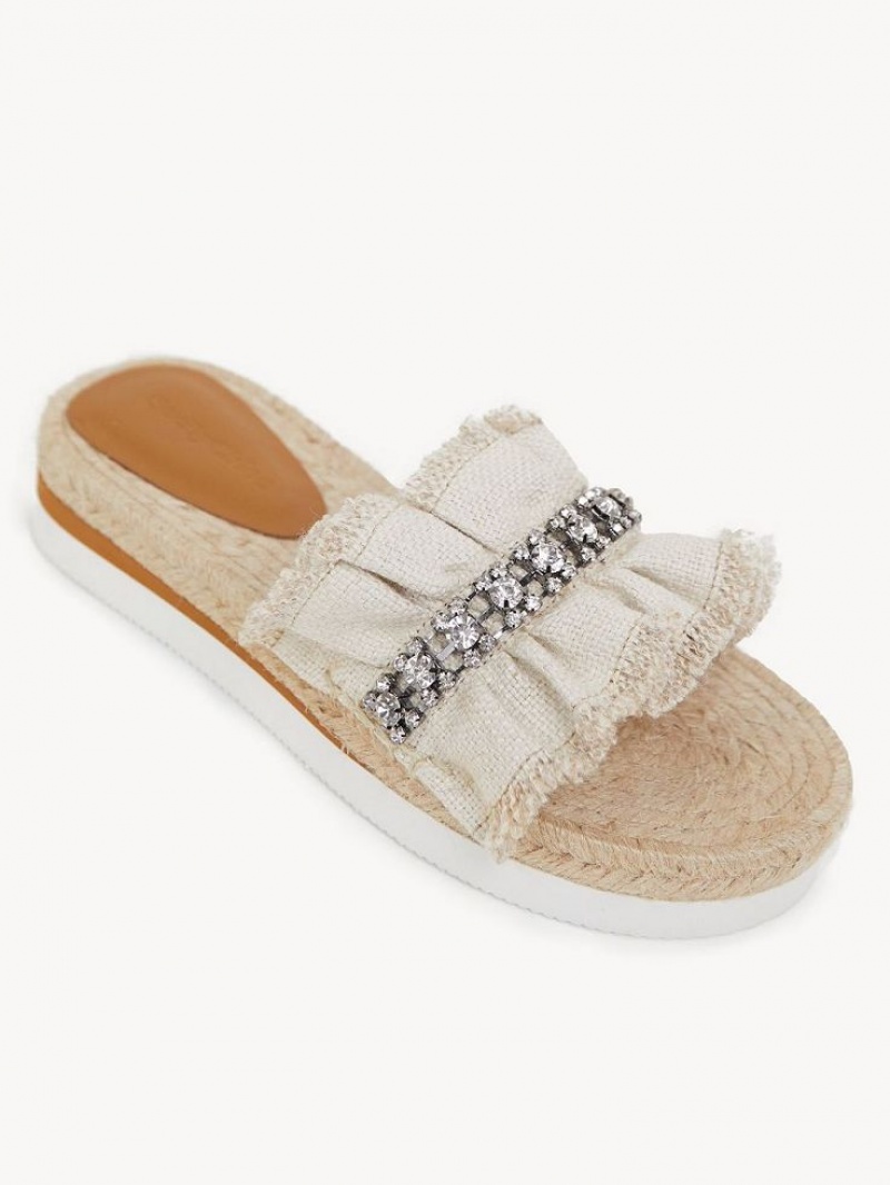 Chloe Mollie Espadrille Platta Skor Silver | CHE-SR14801