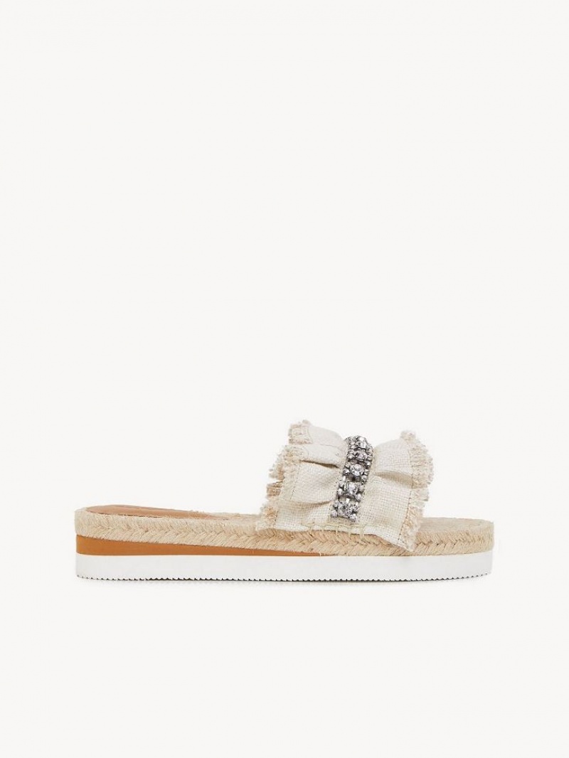 Chloe Mollie Espadrille Platta Skor Silver | CHE-SR14801