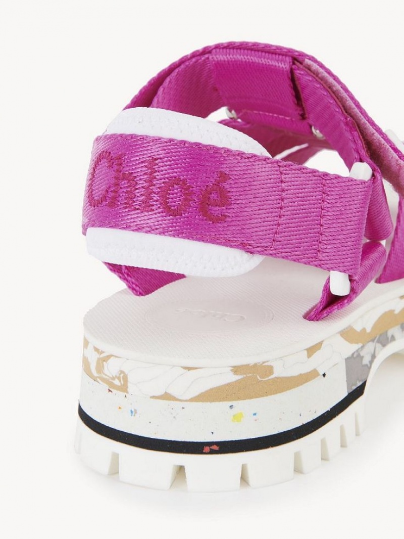 Chloe Nikie Active Platta Sandaler Rosa | CHE-SR14177