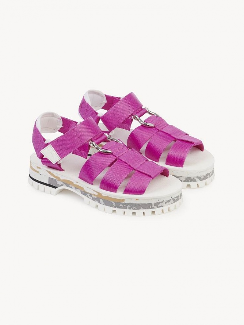 Chloe Nikie Active Platta Sandaler Rosa | CHE-SR14177