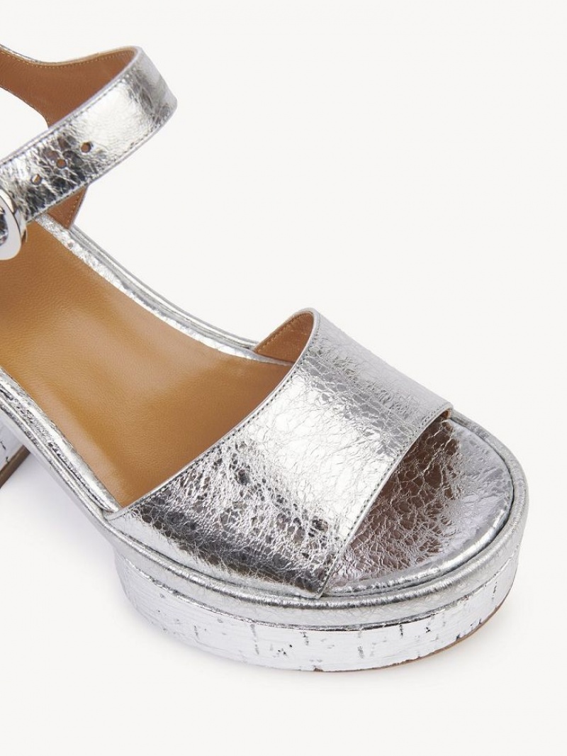 Chloe Odina High-heel Sandaler Silver | CHE-SR14165