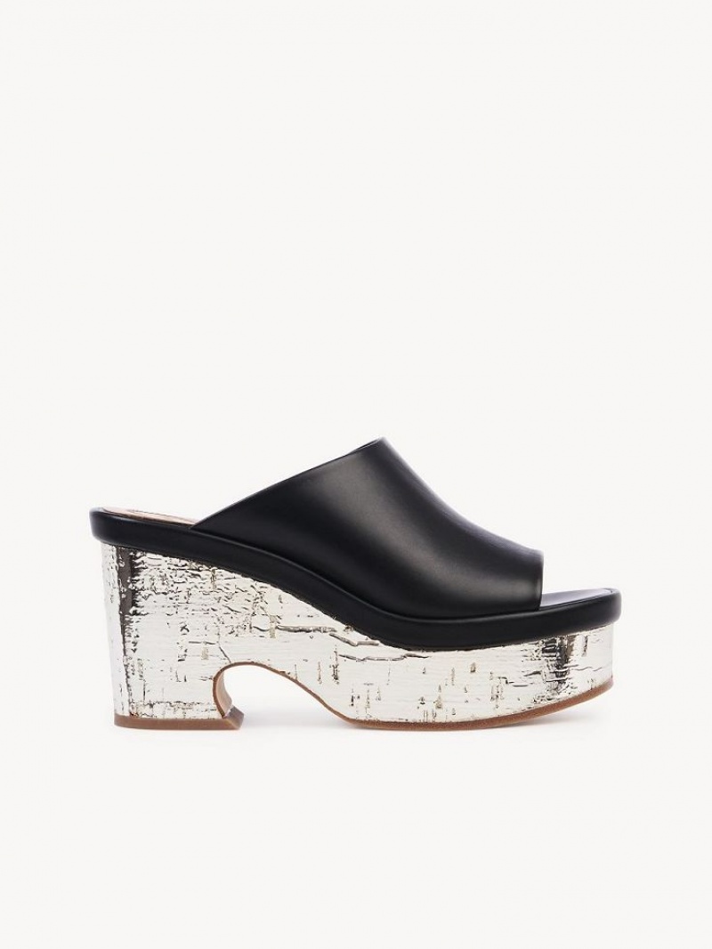 Chloe Oli Platform Mule Svarta | CHE-SR14156