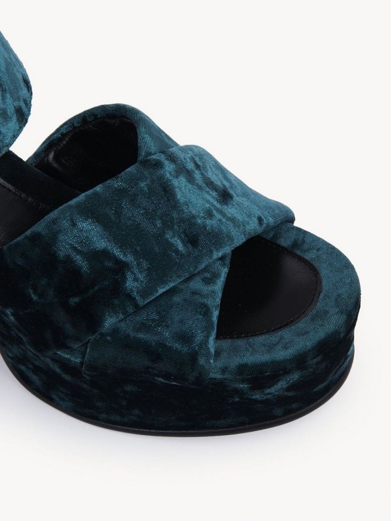 Chloe Orla Platform Sandaler Gröna | CHE-SR14808