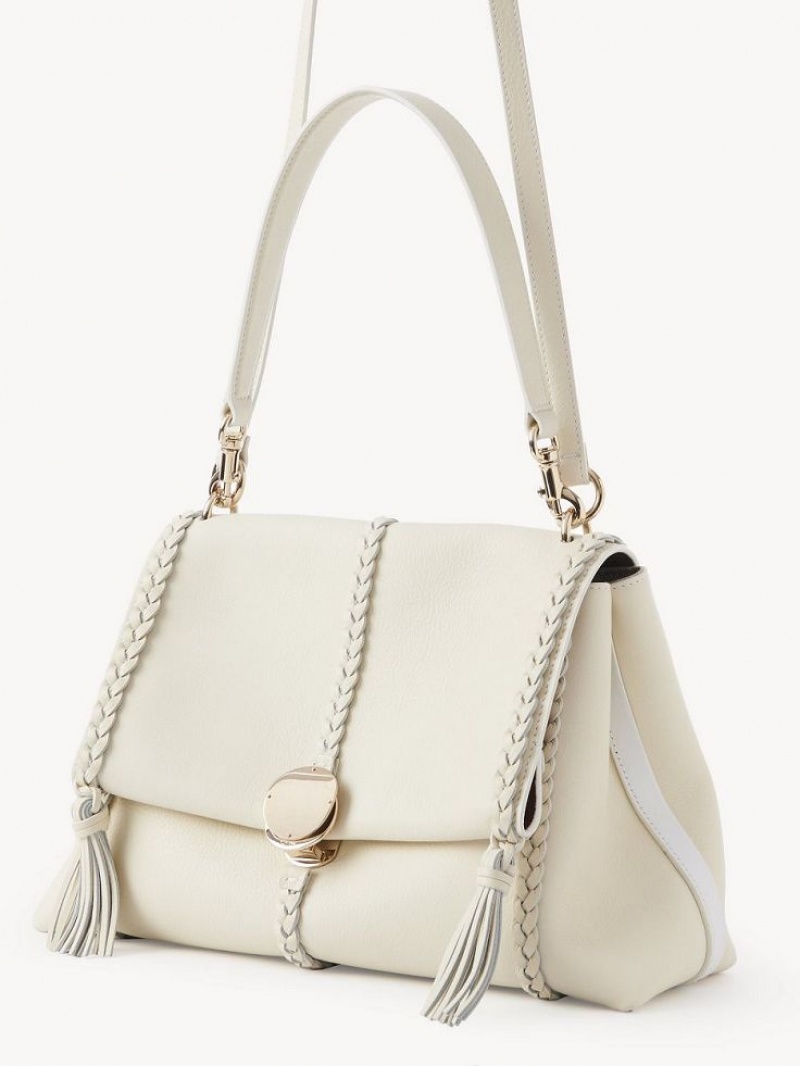 Chloe Penelope Medium Soft Axelväska Vita | CHE-SR13426