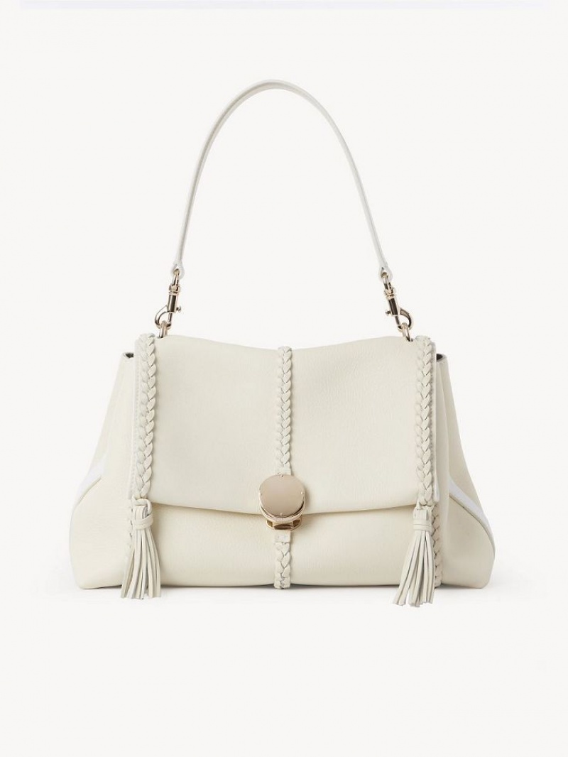 Chloe Penelope Medium Soft Axelväska Vita | CHE-SR13426