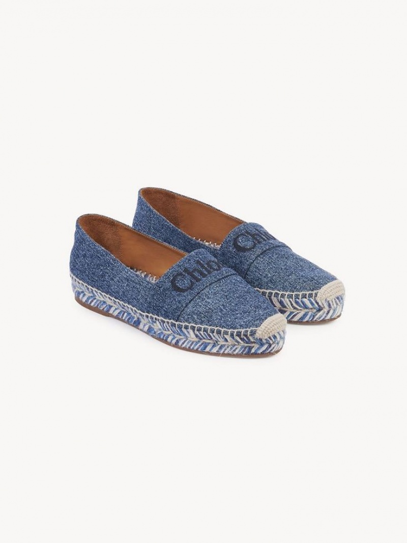 Chloe Piia Platta Espadrille Blå | CHE-SR14153