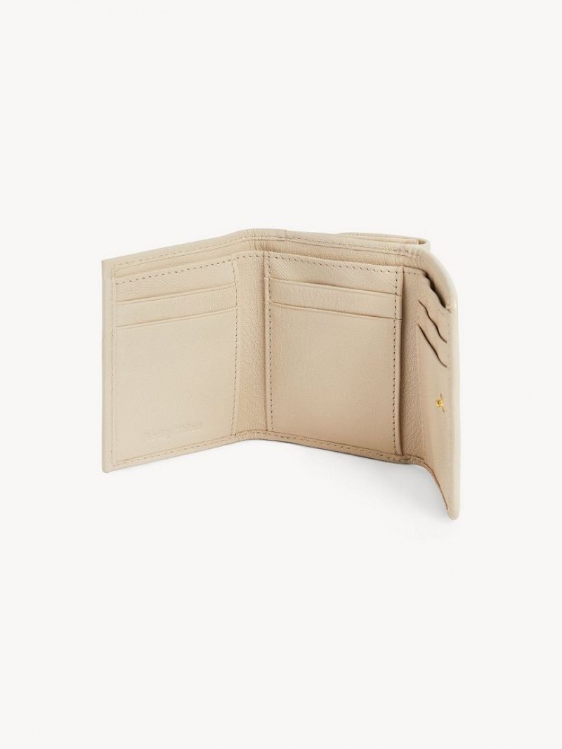 Chloe Saddie Medium Tri-fold Liten Plånbok Beige | CHE-SR14903