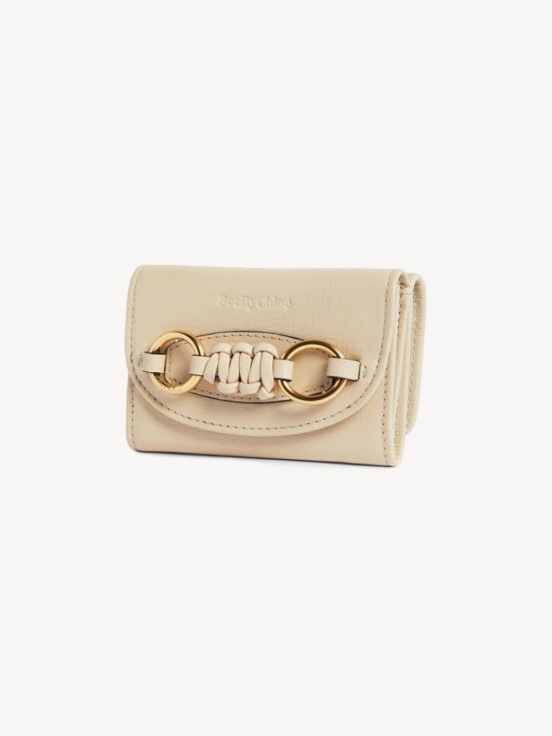 Chloe Saddie Medium Tri-fold Liten Plånbok Beige | CHE-SR14903