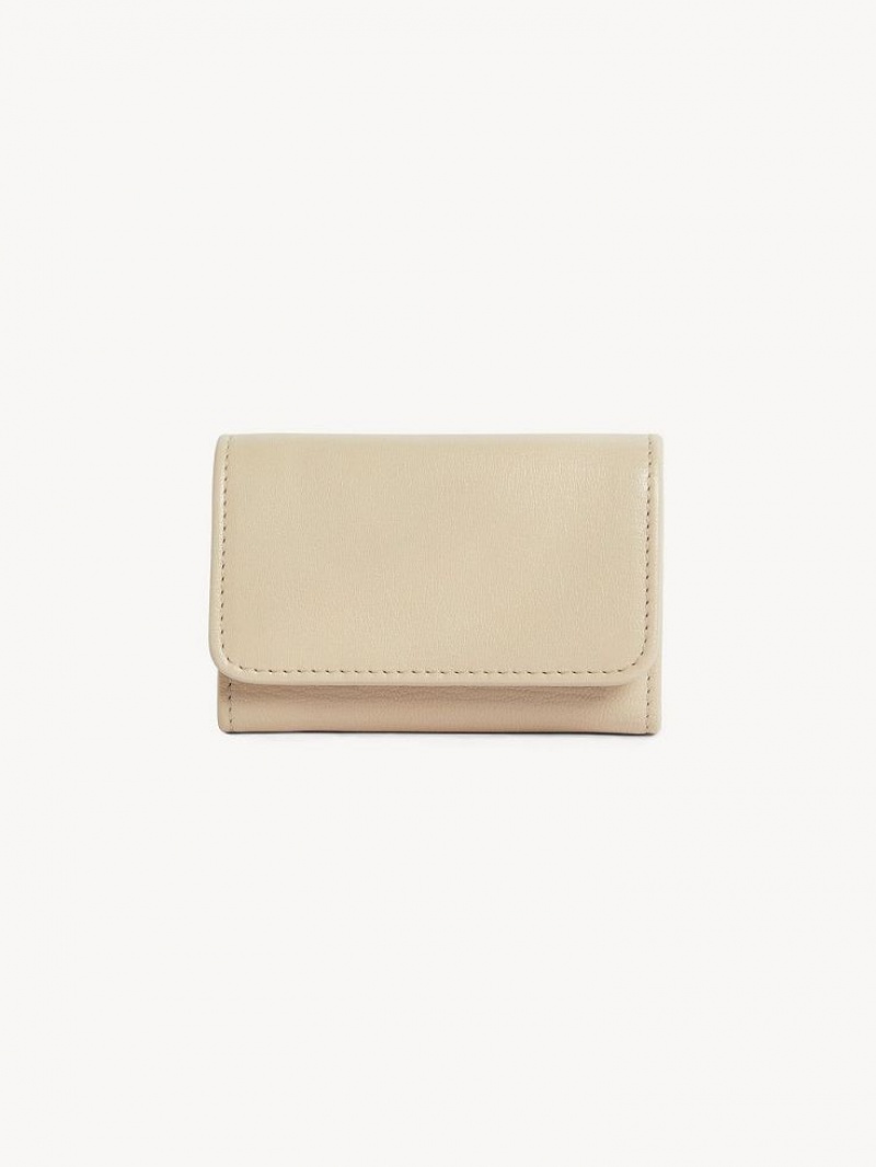 Chloe Saddie Medium Tri-fold Liten Plånbok Beige | CHE-SR14903