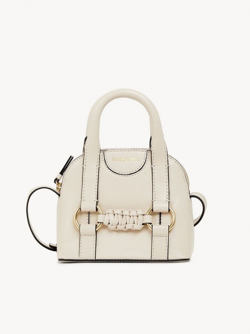 Chloe Saddie Micro Double Handle Axelväska Beige | CHE-SR14621