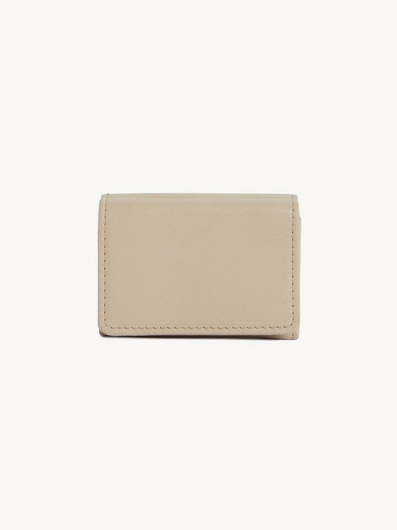 Chloe Saddie Mini Tri-fold Liten Plånbok Beige | CHE-SR14902