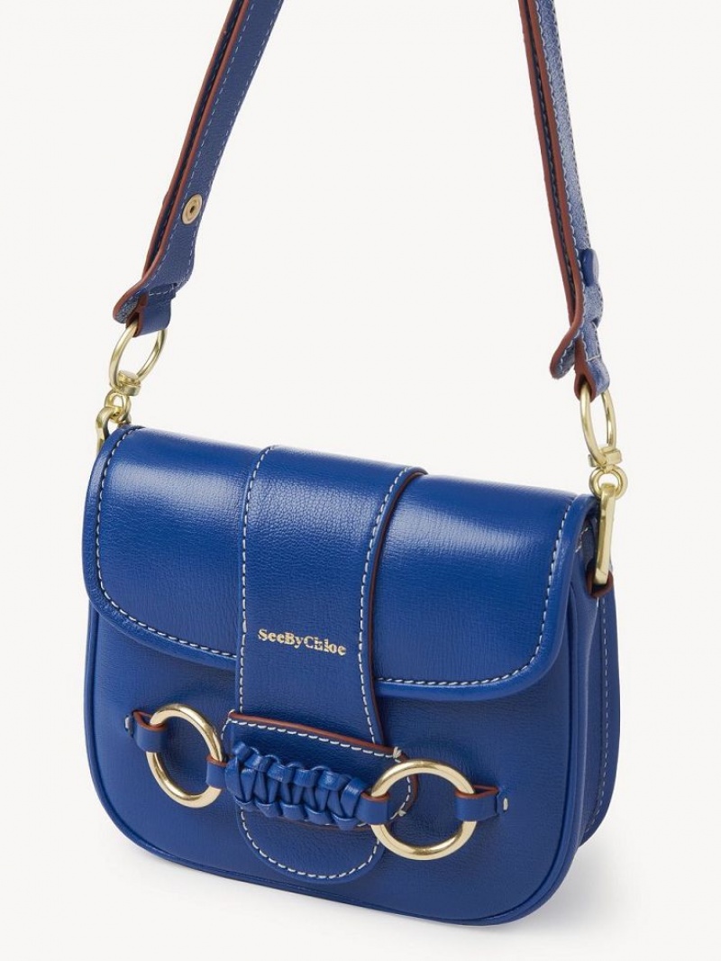 Chloe Saddie Satchel Axelväska Blå | CHE-SR14587