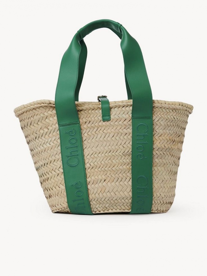 Chloe Sense Medium Basket Toteväska Gröna | CHE-SR13297