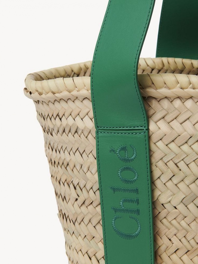 Chloe Sense Medium Basket Toteväska Gröna | CHE-SR13297