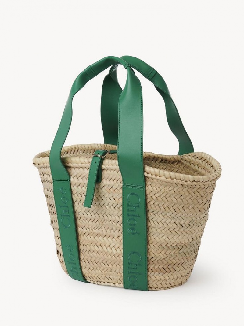 Chloe Sense Medium Basket Toteväska Gröna | CHE-SR13297