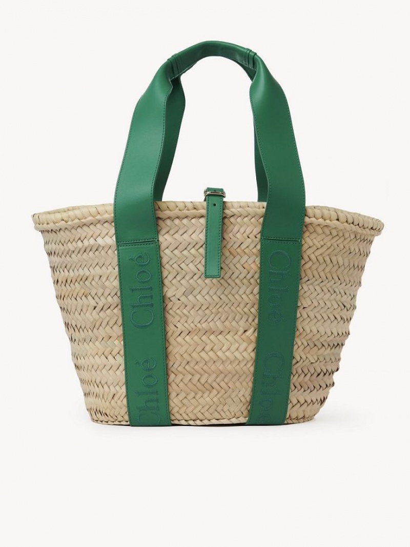 Chloe Sense Medium Basket Toteväska Gröna | CHE-SR13297