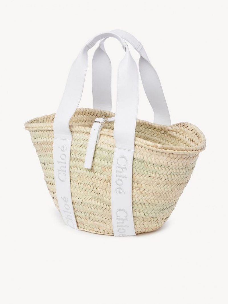 Chloe Sense Medium Basket Toteväska Vita | CHE-SR13381