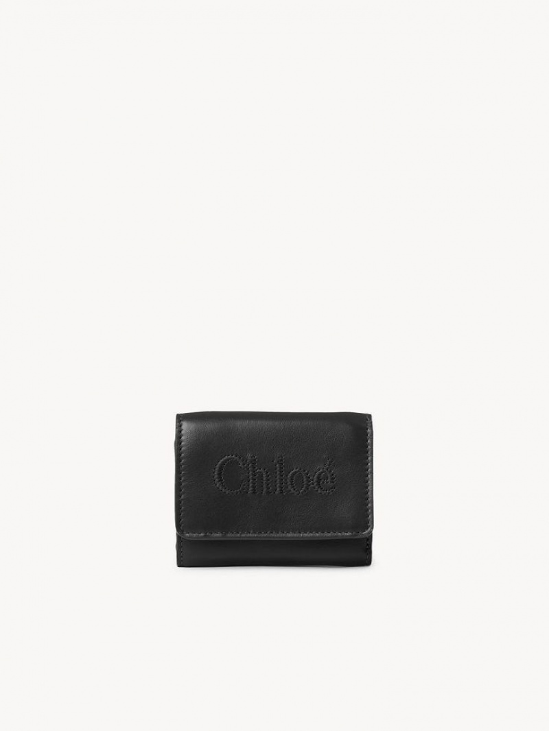 Chloe Sense Mini Tri-fold Liten Plånbok Svarta | CHE-SR14277