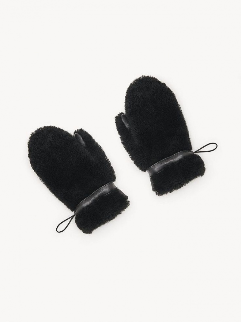 Chloe Shearling Mittens Hatt Svarta | CHE-SR14483