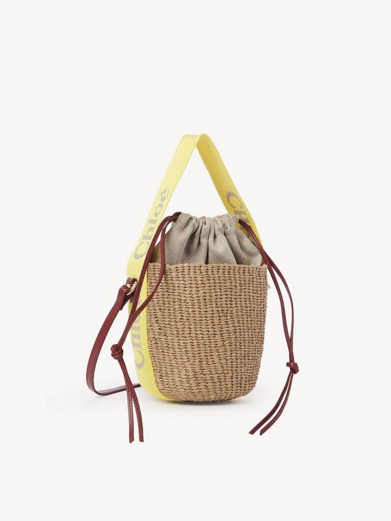 Chloe Small Woody Basket Crossbody Väska Gula Beige | CHE-SR13565