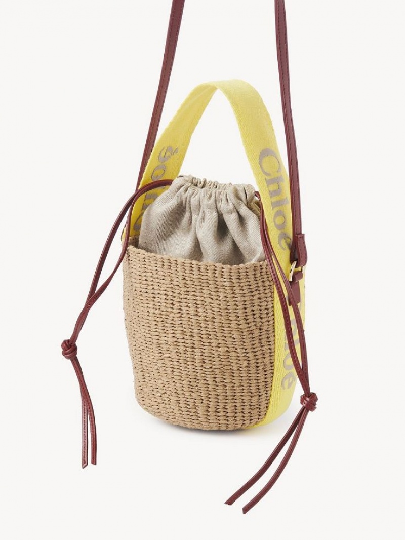 Chloe Small Woody Basket Crossbody Väska Gula Beige | CHE-SR13565