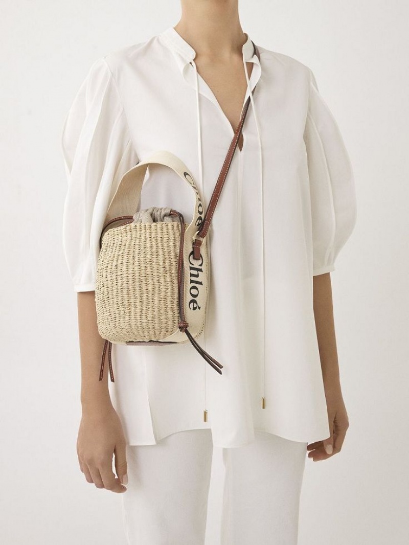 Chloe Small Woody Basket Crossbody Väska Vita | CHE-SR13609