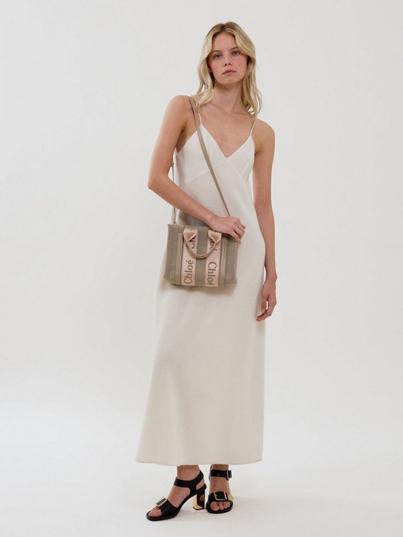 Chloe Small Woody Crossbody Väska Beige | CHE-SR13623