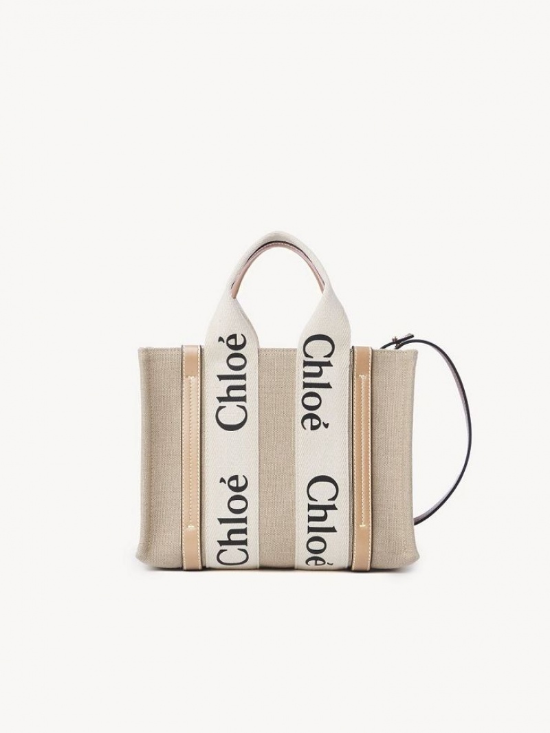 Chloe Small Woody Crossbody Väska Vita Beige | CHE-SR13490