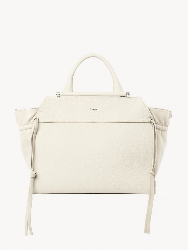 Chloe Steph Medium Double Carry Toteväska Vita | CHE-SR13371