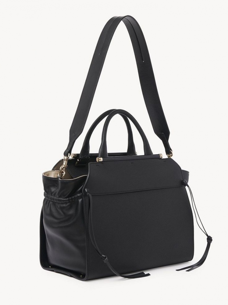 Chloe Steph Medium Double Carry Toteväska Svarta | CHE-SR13372