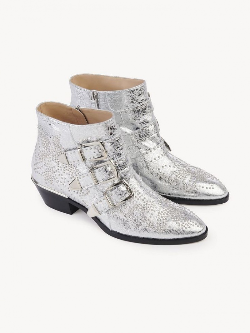 Chloe Susanna Korta Stövlar Silver | CHE-SR14212