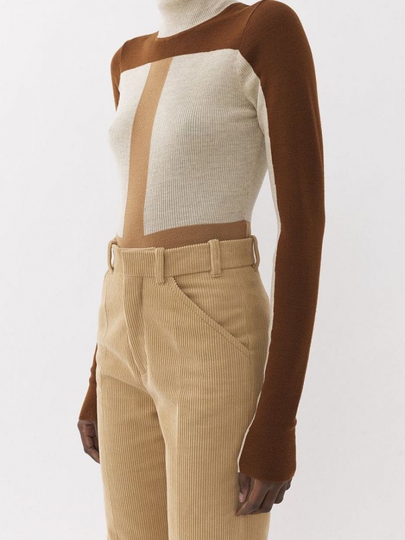 Chloe Tailored Byxor Beige | CHE-SR14014