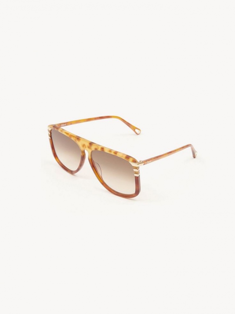 Chloe West Solglasögon Havana Patchwork | CHE-SR14564