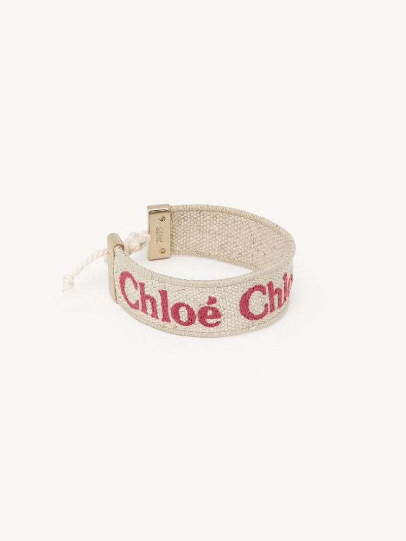 Chloe Woody Armband Beige Rosa | CHE-SR14445