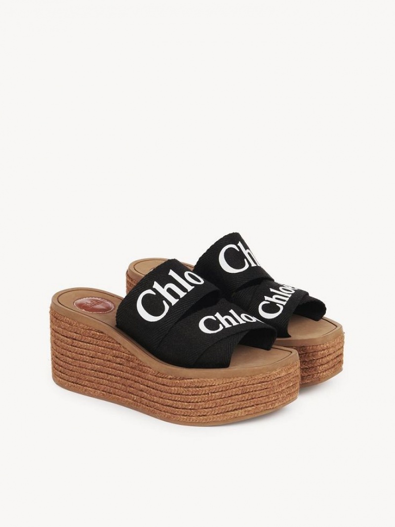 Chloe Woody Espadrille Svarta | CHE-SR14163