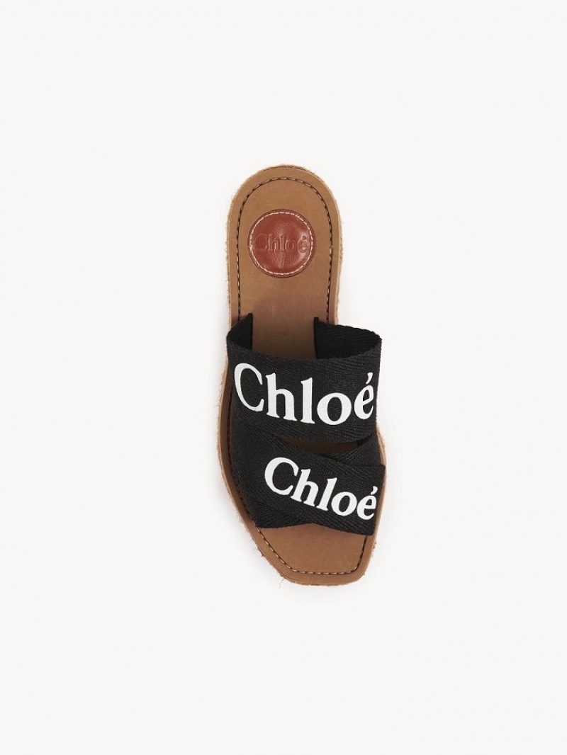 Chloe Woody Espadrille Svarta | CHE-SR14163