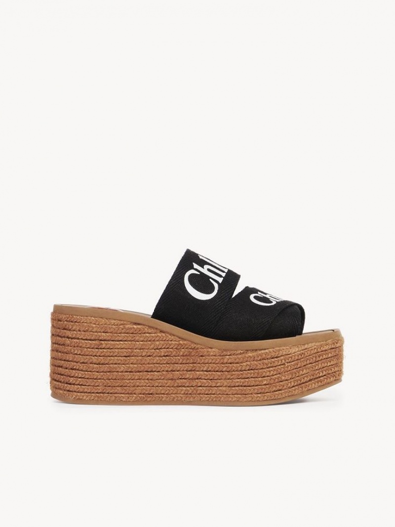 Chloe Woody Espadrille Svarta | CHE-SR14163