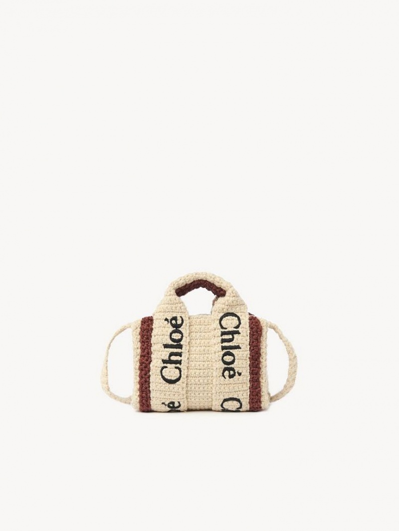 Chloe Woody Nano Crossbody Väska Bruna Beige | CHE-SR13524