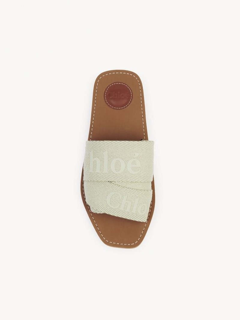 Chloe Woody Platta Mule Gröna | CHE-SR14181