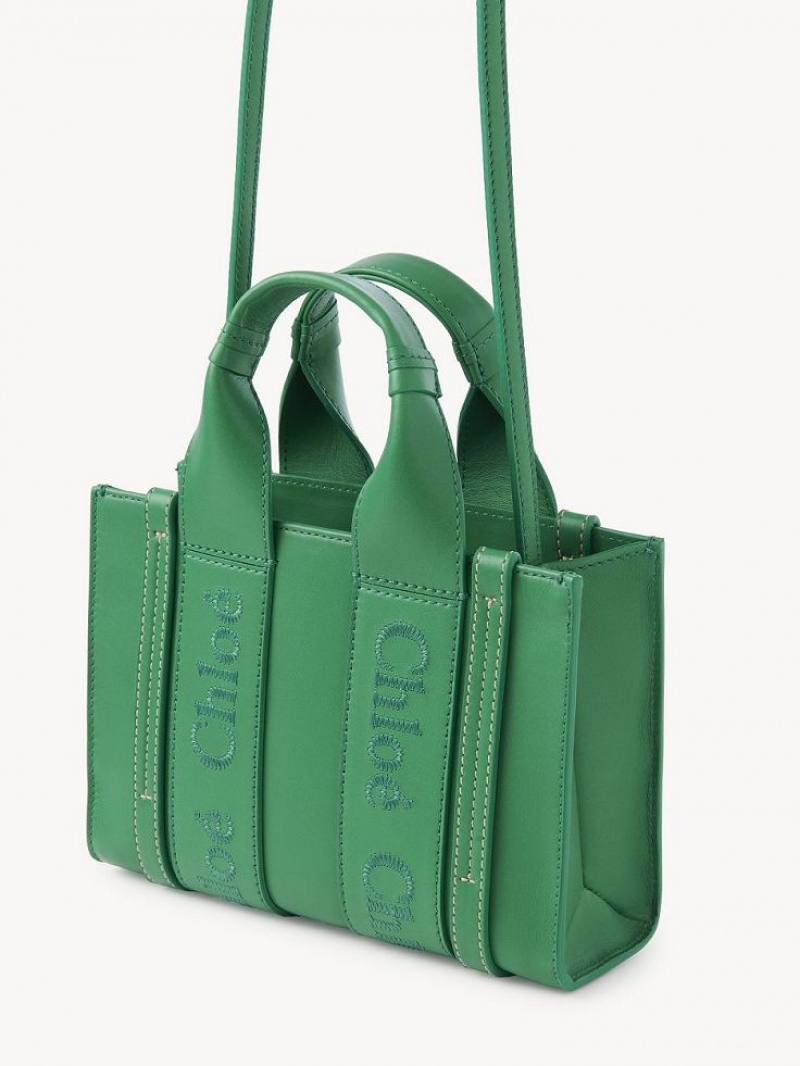 Chloe Woody Tote 1 Mini Bags Gröna | CHE-SR13698