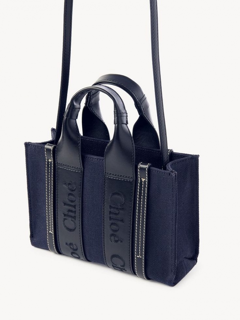 Chloe Woody Tote 4 Mini Bags Mörkblå | CHE-SR13699