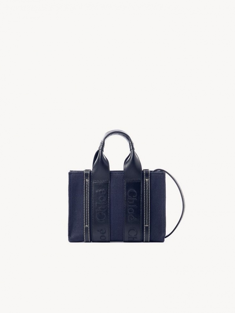 Chloe Woody Tote 4 Mini Bags Mörkblå | CHE-SR13699