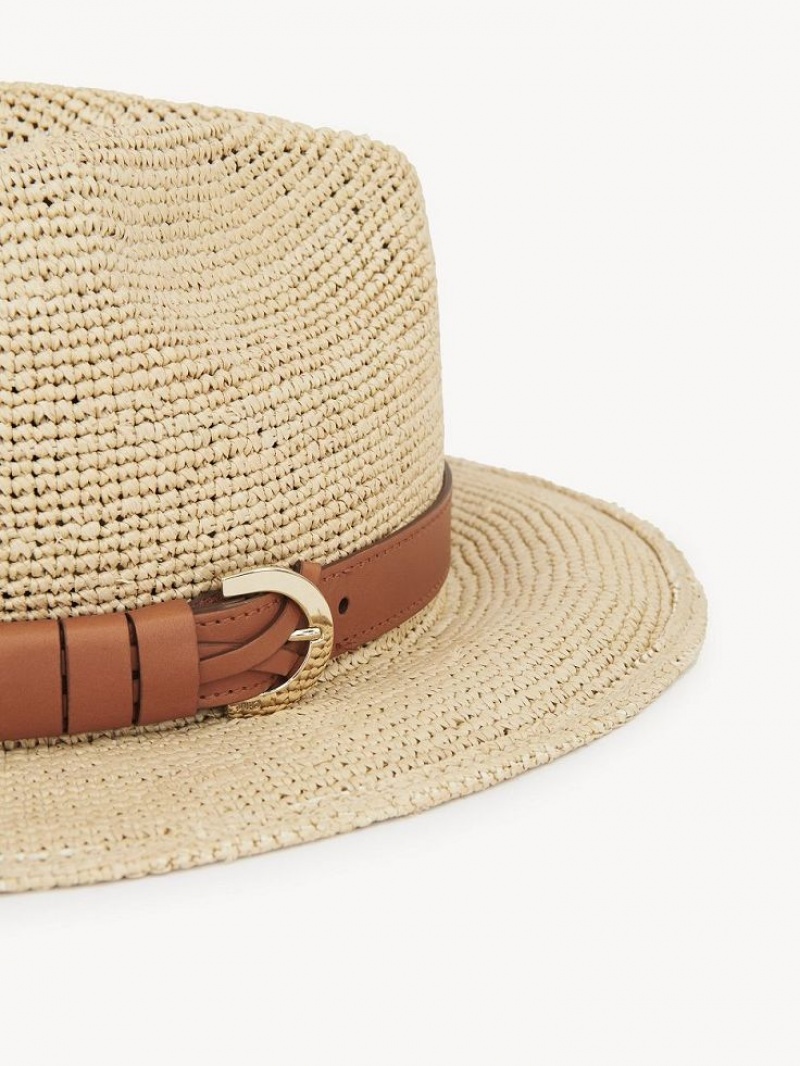 Chloe X Borsalino Straw Hatt Beige | CHE-SR14491